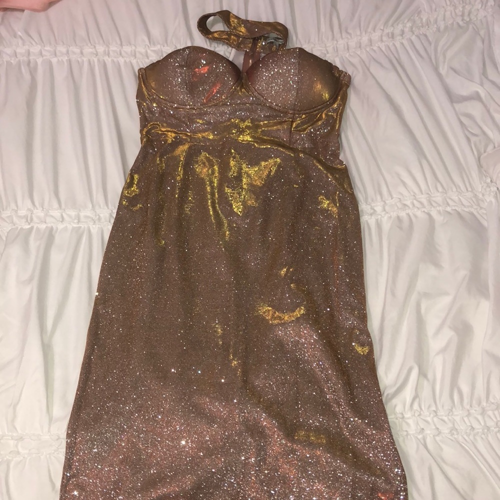 Rose gold metallic/ shimmery dress